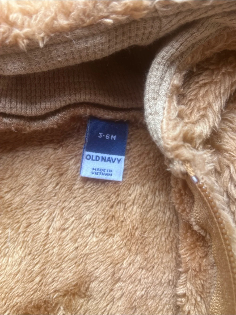 Old Navy One piece Zip Up Fuzzy Jumper with Reindeer Hood size 3-6 month